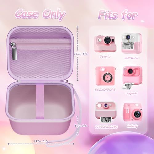 ProCase Housse pour Appareil Photo Instantané Enfant - Rangement Universel pour Caméra, Papier et Câbles - Violet